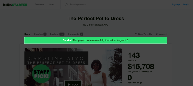 Carolina Alvo’s successfully funded Kickstarter